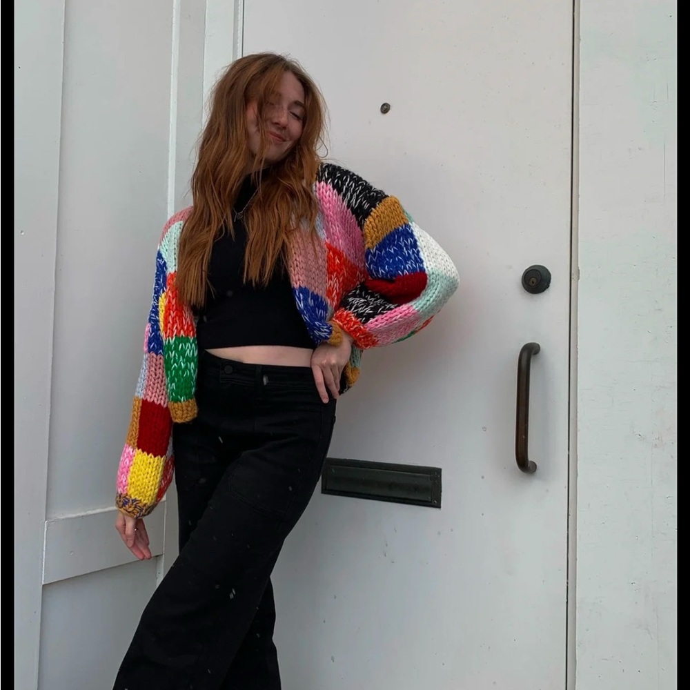 Polagram Colorful Patchwork Knit Cardigan - Picture 4 of 7